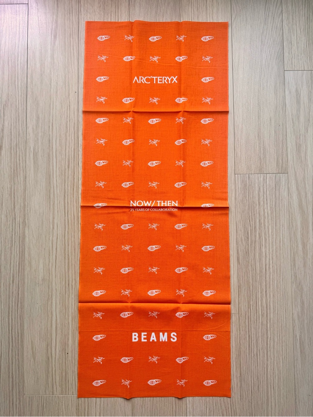 Arc'teryx x BEAMS Now/Then Collab Orange White Bandana Scarf NWT Catalog Outdoor